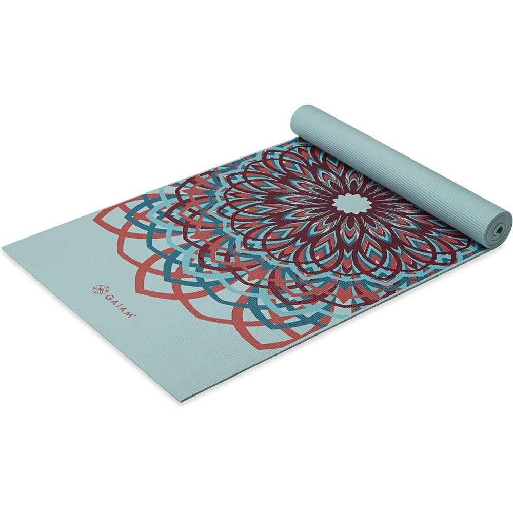 imageGaiam Yoga Mat  Premium 6mm Print Extra Thick Non Slip Exercise ampamp Fitness Mat for All Types of Yoga Pilates ampamp Floor Workouts 68quotL x 24quotW x 6mm ThickSantorini