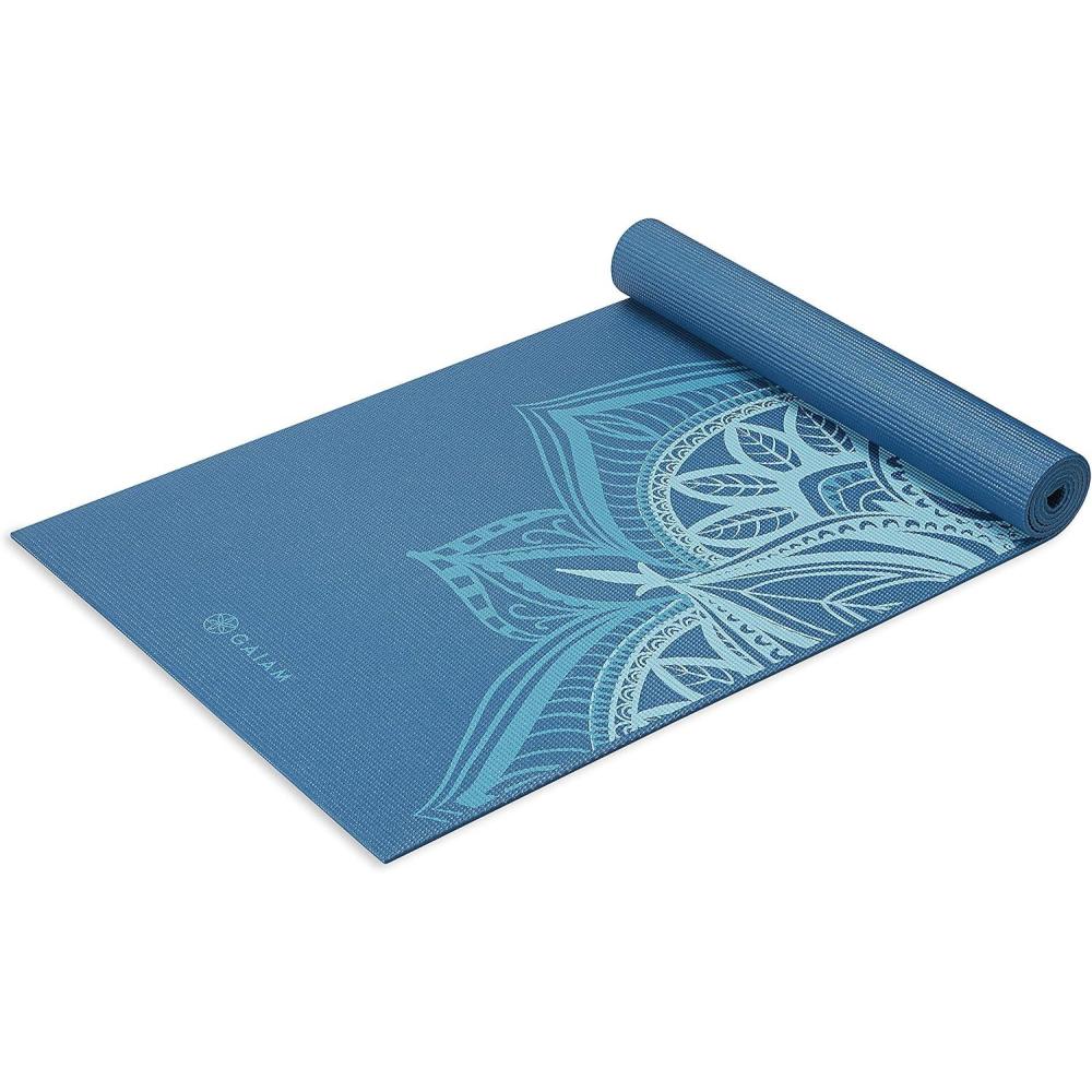 imageGaiam Yoga Mat  Premium 6mm Print Extra Thick Non Slip Exercise ampamp Fitness Mat for All Types of Yoga Pilates ampamp Floor Workouts 68quotL x 24quotW x 6mm ThickIndigo Point