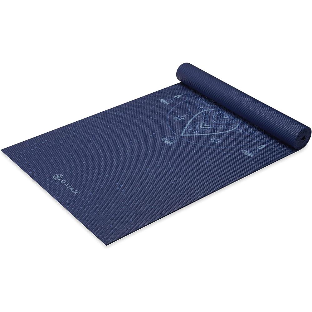 imageGaiam Yoga Mat Premium 6mm Print Extra Thick Non Slip Exercise ampamp Fitness Mat for All Types of Yoga Pilates ampamp Floor Workouts 68quotL x 24quotW x 6mm ThickCelestial Blue