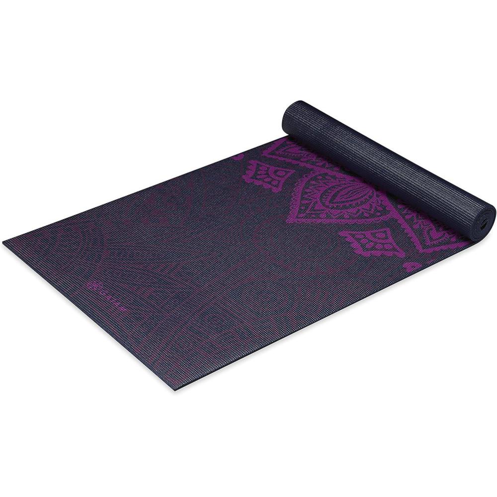 imageGaiam Yoga Mat  Premium 6mm Print Extra Thick Non Slip Exercise ampamp Fitness Mat for All Types of Yoga Pilates ampamp Floor Workouts 68quotL x 24quotW x 6mm ThickPlum Sundial Layers