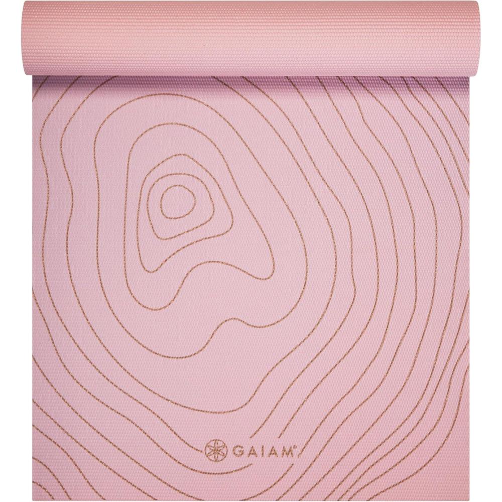 imageGaiam Yoga Mat  Premium 6mm Print Extra Thick Non Slip Exercise ampamp Fitness Mat for All Types of Yoga Pilates ampamp Floor Workouts 68quotL x 24quotW x 6mm ThickTopo Sherbet