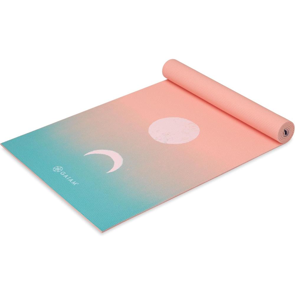 imageGaiam Yoga Mat Premium 6mm Print Extra Thick Non Slip Exercise ampamp Fitness Mat for All Types of Yoga Pilates ampamp Floor Workouts 68quotL x 24quotW x 6mm ThickPastel Moon Phases