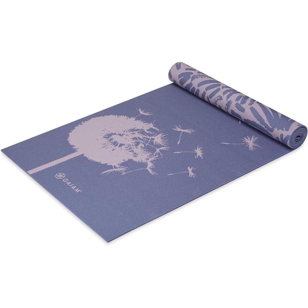 imageGaiam Yoga Mat  Premium 6mm Print Reversible Extra Thick Non Slip Exercise ampamp Fitness Mat for All Types of Yoga Pilates ampamp Floor Workouts 68quot x 24quot x 6mm ThickDandelion Fossil
