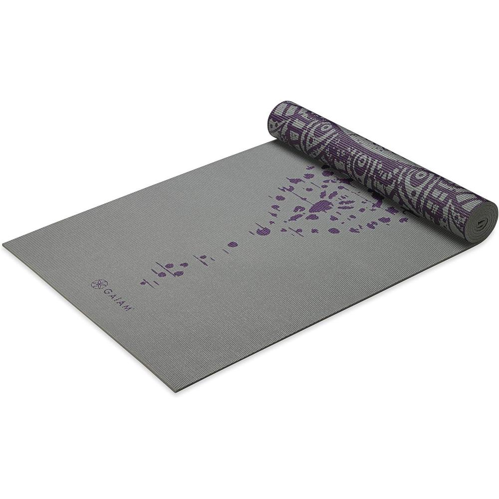 imageGaiam Yoga Mat Premium 6mm Print Reversible Extra Thick Non Slip Exercise ampamp Fitness Mat for All Types of Yoga Pilates ampamp Floor Workouts 68quot x 24quot x 6mm ThickPlum Etching