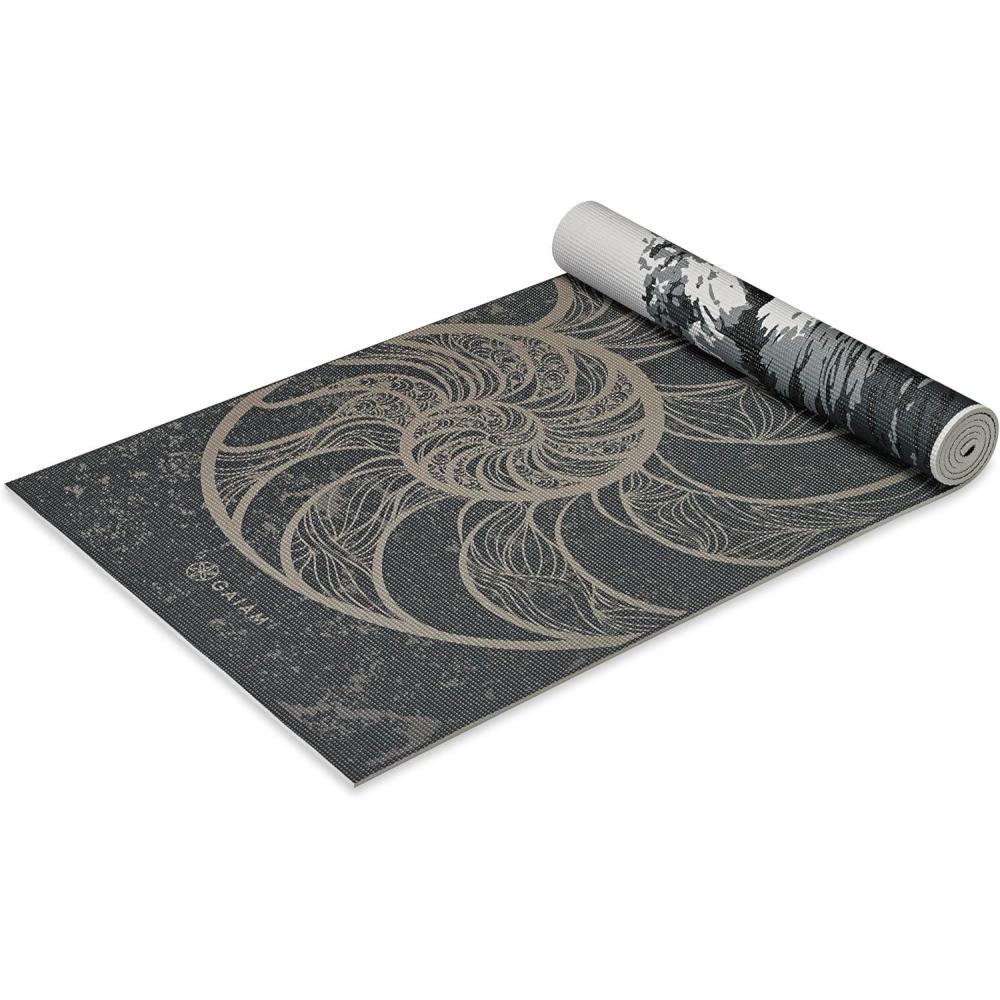 imageGaiam Yoga Mat  Premium 6mm Print Reversible Extra Thick Non Slip Exercise ampamp Fitness Mat for All Types of Yoga Pilates ampamp Floor Workouts 68quot x 24quot x 6mm ThickSpiral Motion