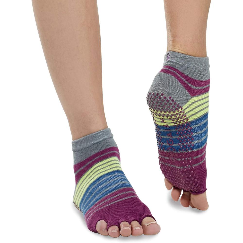 imageGaiam Yoga Socks Toeless Grippy Non Slip Sticky Grip Accessories for Women ampamp MenBright Bouquet
