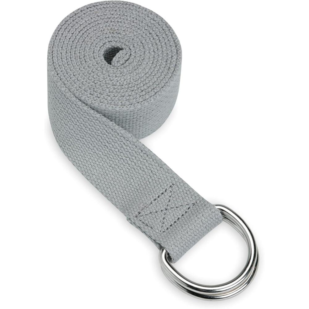 imageGaiam Yoga Strap Premium Athletic Stretch Band with Adjustable Metal DRing Buckle Loop Exercise ampamp Fitness Stretching for Yoga Pilates Physical Therapy Dance Gym WorkoutsGranite Storm