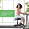 Gaiam Balance Ball Chair Stool, Half-Dome Stability Ball Adjustable Tall Office(Black | 33-Inch)