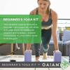 Gaiam Beginner’s Yoga Starter Kit (Yoga Mat, Yoga Block, Yoga Strap)(Purple)