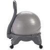 Gaiam Classic Balance Ball Chair – Ergonomic Stability Chair for Desk & Office | Yoga Ball Seat with Base, Air Pump, & Exercise Guide | Improves Posture & Core Strength (300 lb Capacity)(Cool Grey)