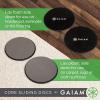 Gaiam Core Sliding Discs – Dual Sided Workout Sliders for Carpet & Hardwood Floor – Home Ab Pads Exercise Equipment Fitness Sliders for Women and Men, Grey/Black(1 EA)