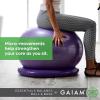 Gaiam Essentials Balance Ball & Base Kit, 65cm Yoga Ball Chair, Exercise Ball with Inflatable Ring Base for Home or Office Desk, Includes Air Pump(Grey)