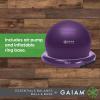 Gaiam Essentials Balance Ball & Base Kit, 65cm Yoga Ball Chair, Exercise Ball with Inflatable Ring Base for Home or Office Desk, Includes Air Pump(Grey)