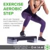 Gaiam Essentials Exercise Step Platform Aerobic Stepper Bench, Fitness Equipment Workout Deck with Adjustable Riser Height & Non Slip Textured Surface, Black