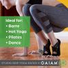 Gaiam Grippy Studio Yoga Socks for Extra Grip in Standard or Hot Yoga(Black/Grey (Studio))