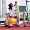 Gaiam Kids Balance Ball Chair – Classic Children’s Stability Ball Chair, Alternative School Classroom Flexible Desk Seating for Active Students with Satisfaction Guarantee, Grey/Orange , 35cm