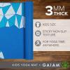 Gaiam Kids Yoga Mat Exercise Mat, Yoga for Kids with Fun Prints – Playtime for Babies, Active & Calm Toddlers and Young Children (60″ L x 24″ W x 3mm Thick)(Blue Rocket)