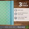 Gaiam Kids Yoga Mat Exercise Mat, Yoga for Kids with Fun Prints – Playtime for Babies, Active & Calm Toddlers and Young Children (60″ L x 24″ W x 3mm Thick)(Metallic Mermaid)