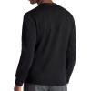 Gaiam Mens Cozy & Cool Long Sleeve Crewneck Top, Standard Fit, Stretch Midweight Micro Waffle Jacquard Material(Black)