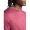 Gaiam Mens Everyday Basic Crewneck Top, Standard Fit, Stretch Midweight Material(Beet Heather)