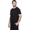 Gaiam Mens Everyday Basic Crewneck Top, Standard Fit, Stretch Midweight Material(Black)