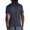 Gaiam Mens Everyday Basic Crewneck Top, Standard Fit, Stretch Midweight Material(Black Heather)