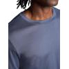 Gaiam Mens Everyday Basic Crewneck Top, Standard Fit, Stretch Midweight Material(Cool Grey)