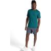 Gaiam Mens Everyday Basic Crewneck Top, Standard Fit, Stretch Midweight Material(Deep Teal)