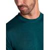 Gaiam Mens Everyday Basic Crewneck Top, Standard Fit, Stretch Midweight Material(Deep Teal Heather)