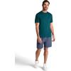 Gaiam Mens Everyday Basic Crewneck Top, Standard Fit, Stretch Midweight Material(Deep Teal Heather)