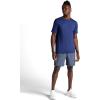 Gaiam Mens Everyday Basic Crewneck Top, Standard Fit, Stretch Midweight Material(Medieval Blue)