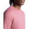 Gaiam Mens Everyday Basic Crewneck Top, Standard Fit, Stretch Midweight Material(Mesa Rose)