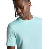 Gaiam Mens Everyday Basic Crewneck Top, Standard Fit, Stretch Midweight Material(Pastel Turq)