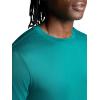 Gaiam Mens Everyday Basic Crewneck Top, Standard Fit, Stretch Midweight Material(Quetzal Green)