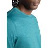 Gaiam Mens Everyday Basic Crewneck Top, Standard Fit, Stretch Midweight Material(Sea Spray Heather)