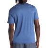 Gaiam Mens Everyday Basic Crewneck Top, Standard Fit, Stretch Midweight Material(True Navy Heather)