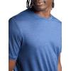 Gaiam Mens Everyday Basic Crewneck Top, Standard Fit, Stretch Midweight Material(True Navy Heather)