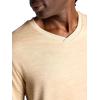 Gaiam Mens Everyday Basic V-Neck Top, Standard Fit, Stretch Midweight Material(Beige)