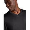 Gaiam Mens Everyday Basic V-Neck Top, Standard Fit, Stretch Midweight Material(Black)