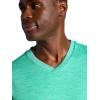 Gaiam Mens Everyday Basic V-Neck Top, Standard Fit, Stretch Midweight Material(Future Teal Heather)