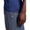 Gaiam Mens Everyday Basic V-Neck Top, Standard Fit, Stretch Midweight Material(Medieval Blue Heather)