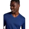 Gaiam Mens Everyday Basic V-Neck Top, Standard Fit, Stretch Midweight Material(Medieval Blue Heather)