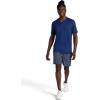 Gaiam Mens Everyday Basic V-Neck Top, Standard Fit, Stretch Midweight Material(Medieval Blue Heather)