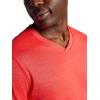 Gaiam Mens Everyday Basic V-Neck Top, Standard Fit, Stretch Midweight Material(Poppy Red Heather)
