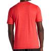 Gaiam Mens Everyday Basic V-Neck Top, Standard Fit, Stretch Midweight Material(Poppy Red Heather)