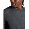 Gaiam Mens Power Long Sleeve Crewneck Top, Standard Fit, Stretch Heavyweight Fleece Material(Black Heather)