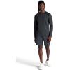 Gaiam Mens Power Long Sleeve Crewneck Top, Standard Fit, Stretch Heavyweight Fleece Material(Black Heather)