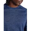 Gaiam Mens Power Long Sleeve Crewneck Top, Standard Fit, Stretch Heavyweight Fleece Material(Navy Heather)