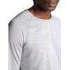 Gaiam Mens Power Long Sleeve Crewneck Top, Standard Fit, Stretch Heavyweight Fleece Material(Sleet Heather)