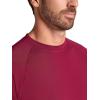 Gaiam Mens Supine Crewneck Top, Relaxed Fit, Stretch Midweight Material(Beet)